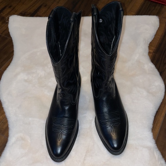 Ariat Cowboy Boots Size 11D Tall Black Heritage Deertan - Picture 7 of 8